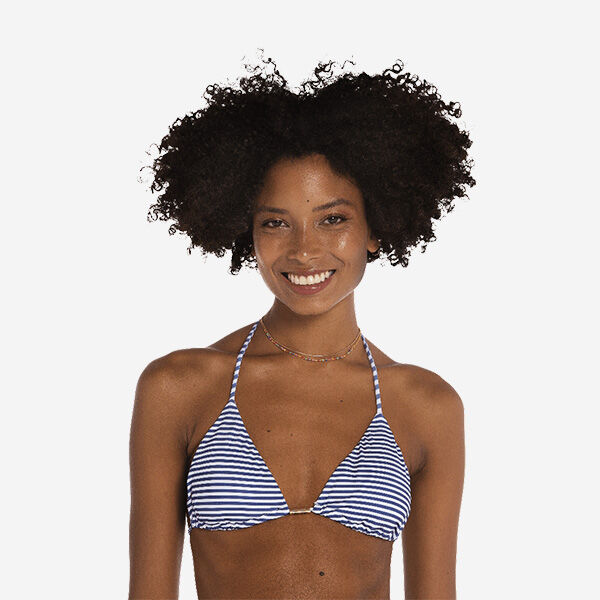 Striped triangle bikini top hot sale