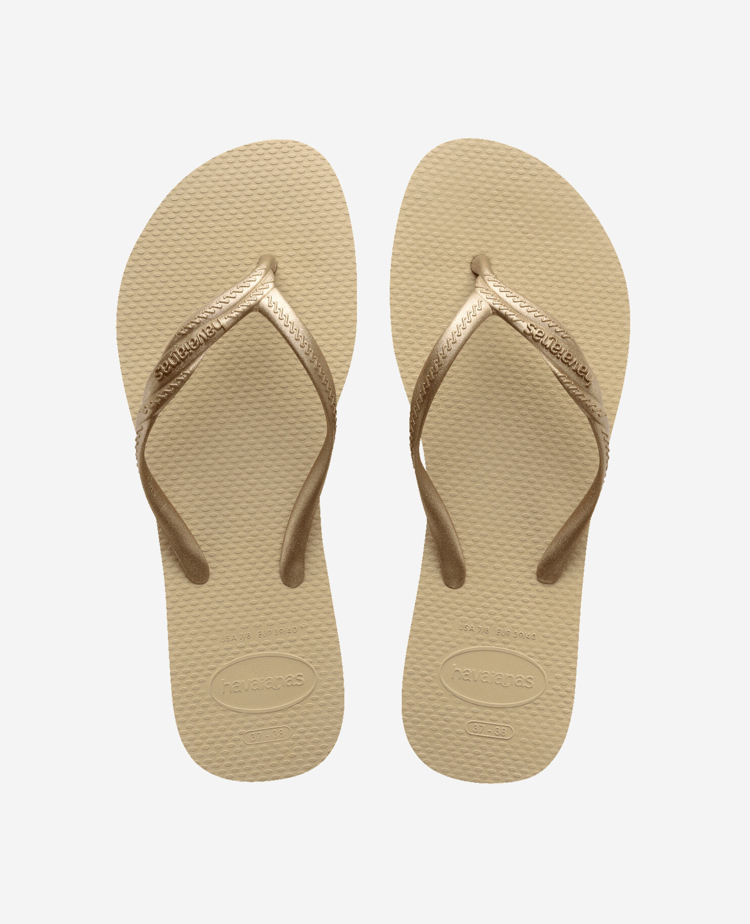 Golden Flip Flops for Women and Men Havaianas