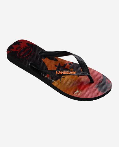 Tongs Havaianas Imprimé Palmiers - Taille Homme 11/12 US (43/44 EU), Couleur Crème Et Noir, Occasion