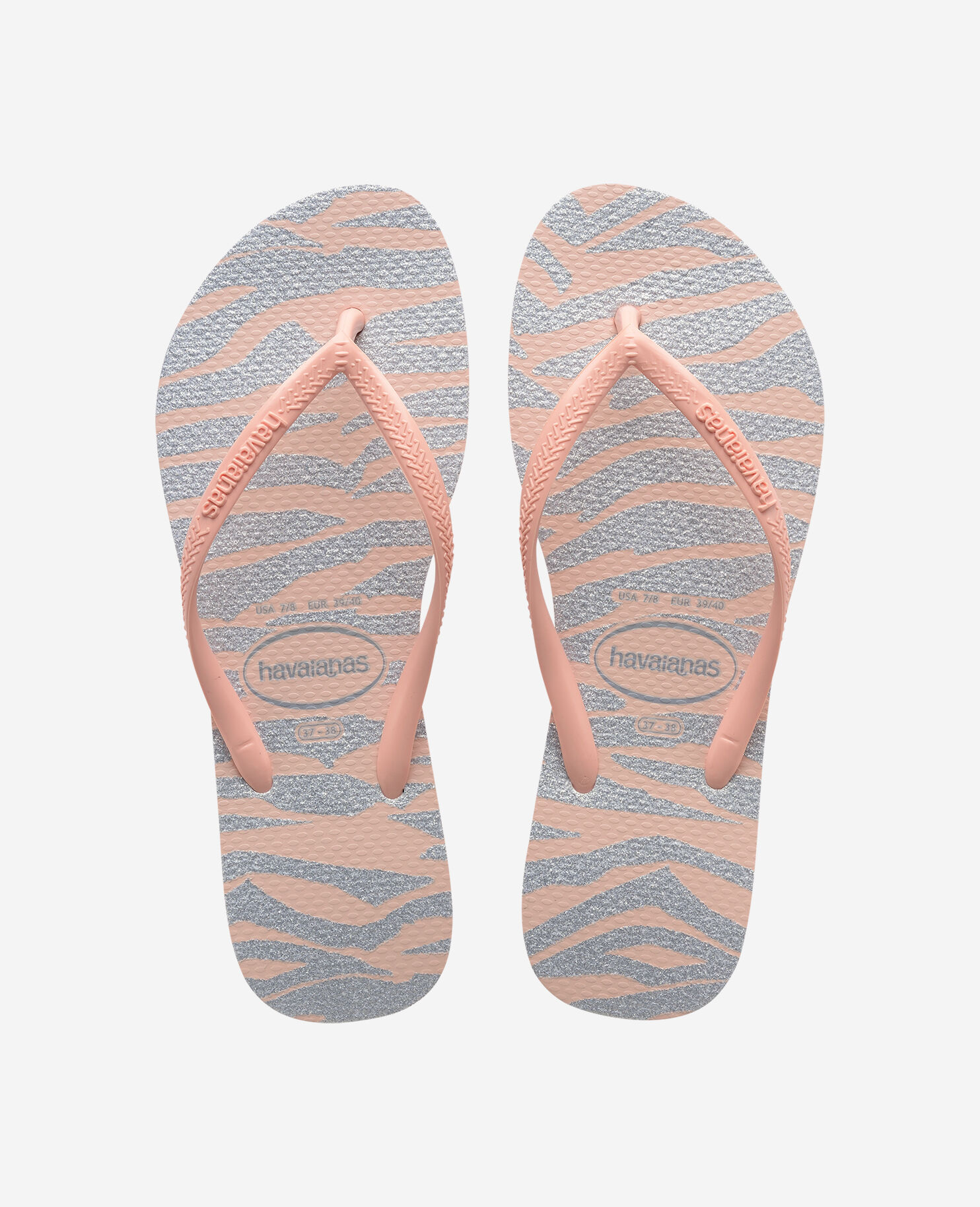 Havaianas slim glitter flip flops in rose gold deals