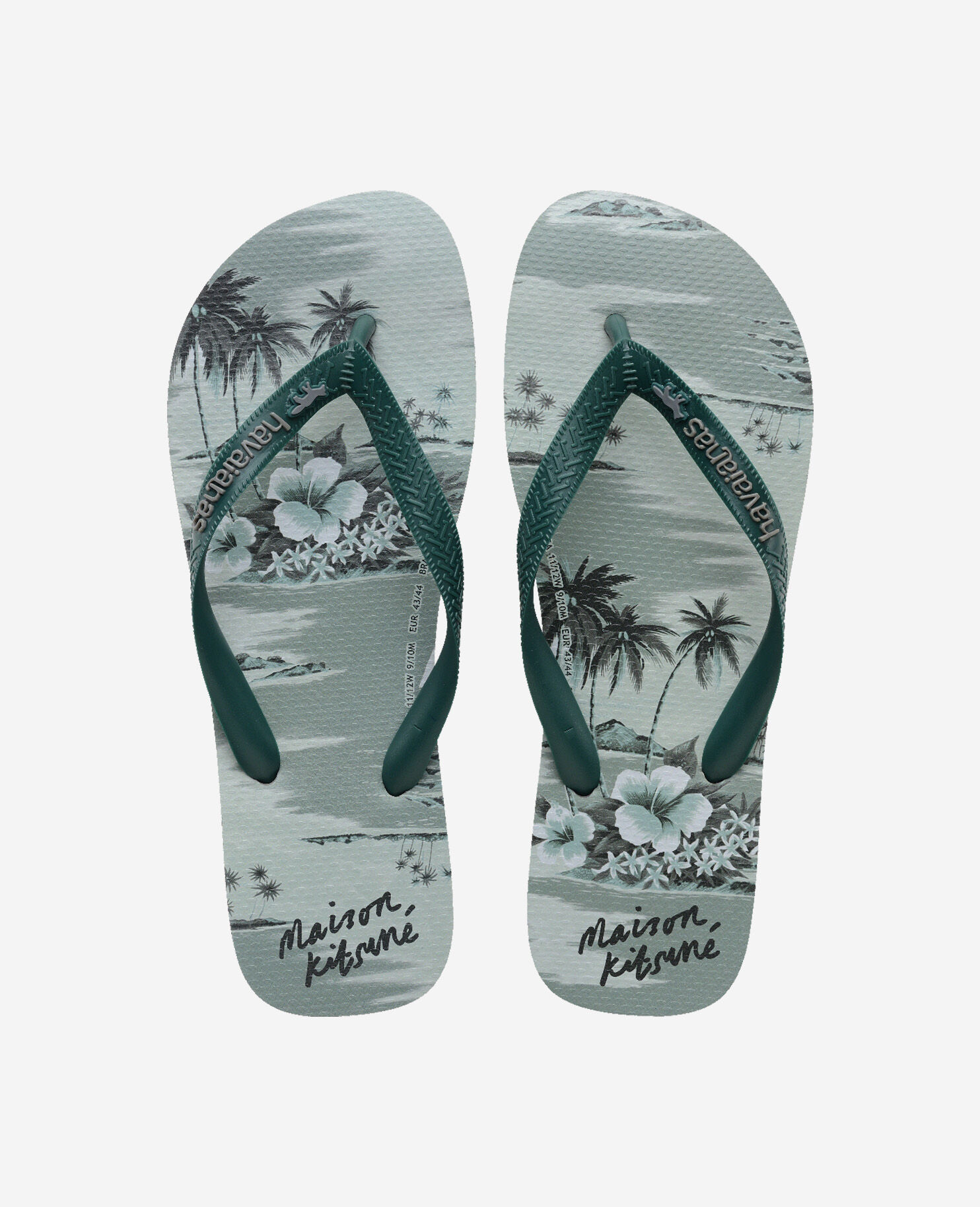 ★メゾンキツネ★UNISEX Hawaiian Flip Flop★Paper_Seafoam★ ☆メゾンキツネ☆UNISEX Hawaiian Flip Flop☆Paper_Seafoam☆