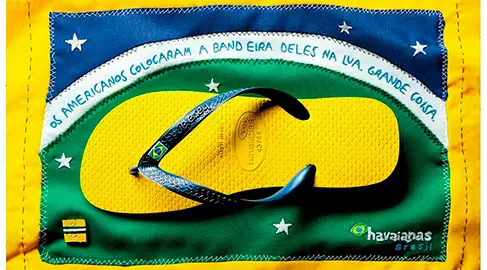 havaianas Brasil con la bandera de Brasil en la tira
