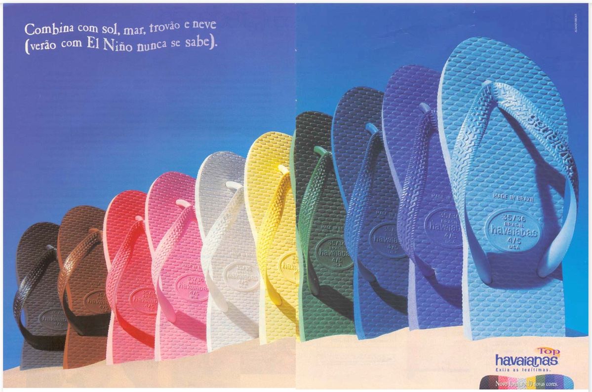 Colorful havaianas flip-flops from the 1990s