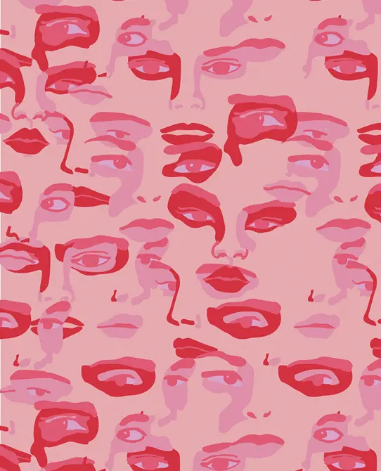 Pink and red KidSuper Camo artwork