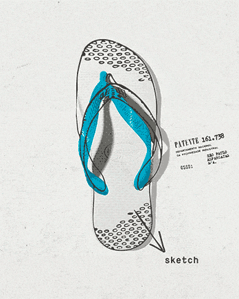 Patente de havaianas de 1962