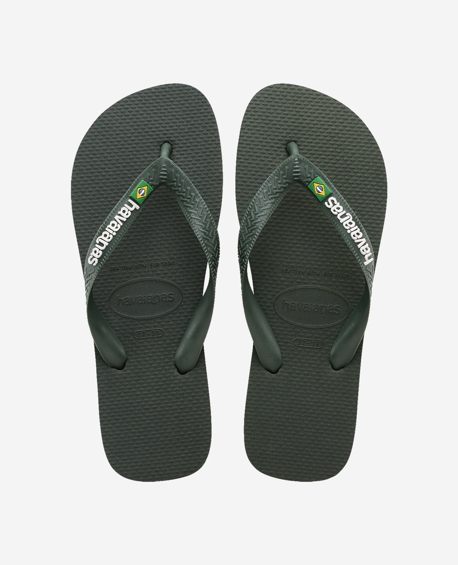 Havaianas Unisex Green Flip Flops Brasil Logo