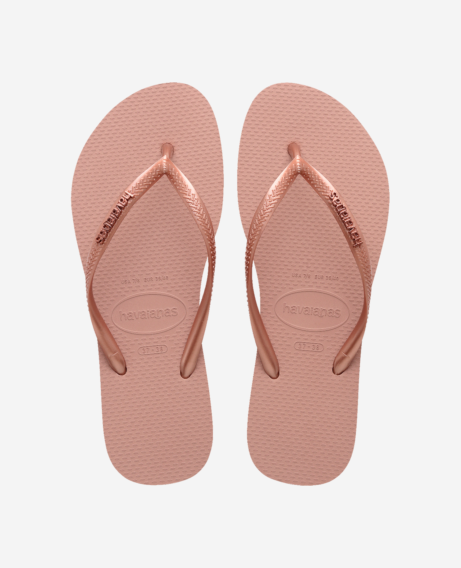 Havaianas Women's Red Flip Flops Slim Logo Metallic