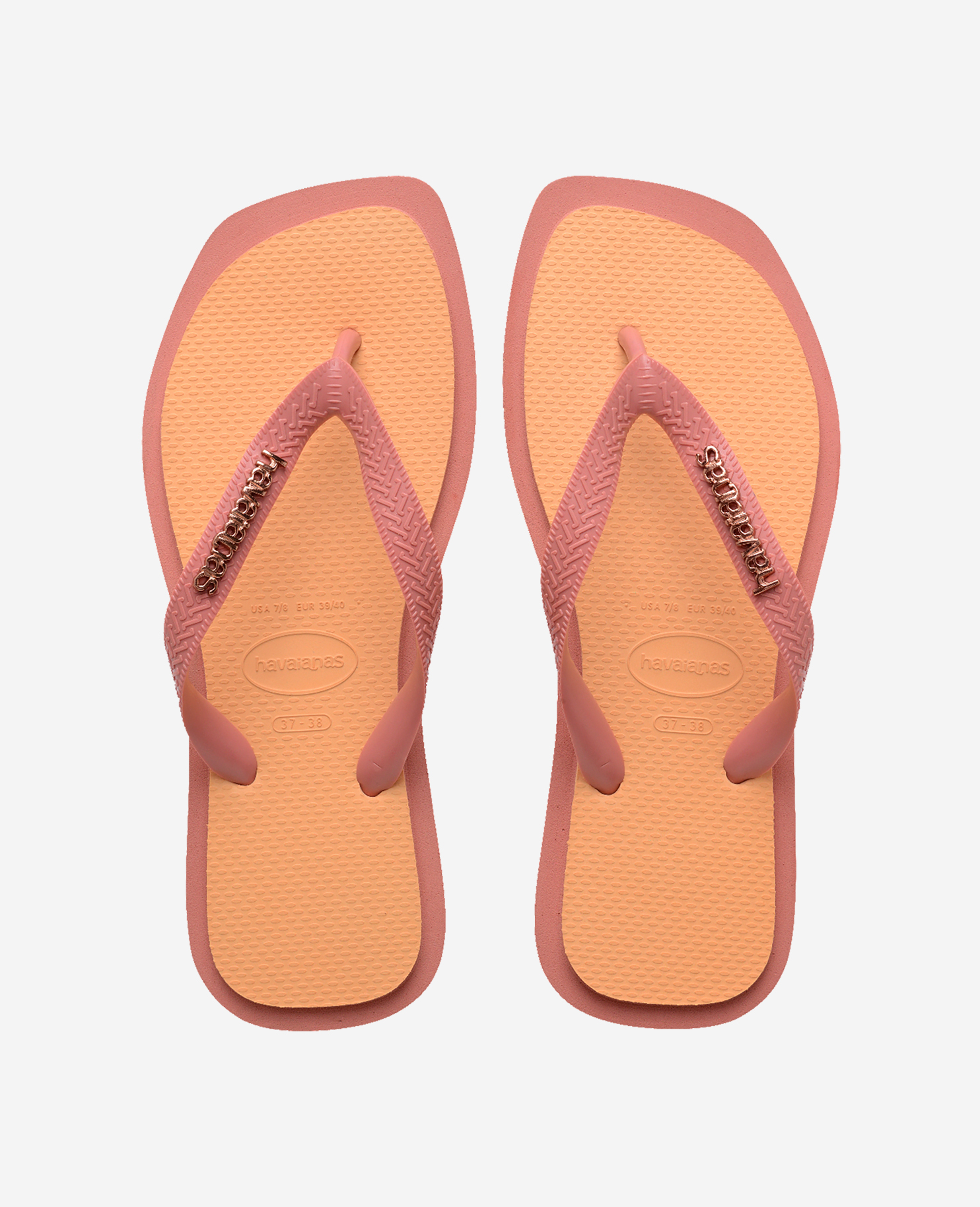Havaianas Flip Flops Top Square Fusion Metallic, Women's Size 39/40