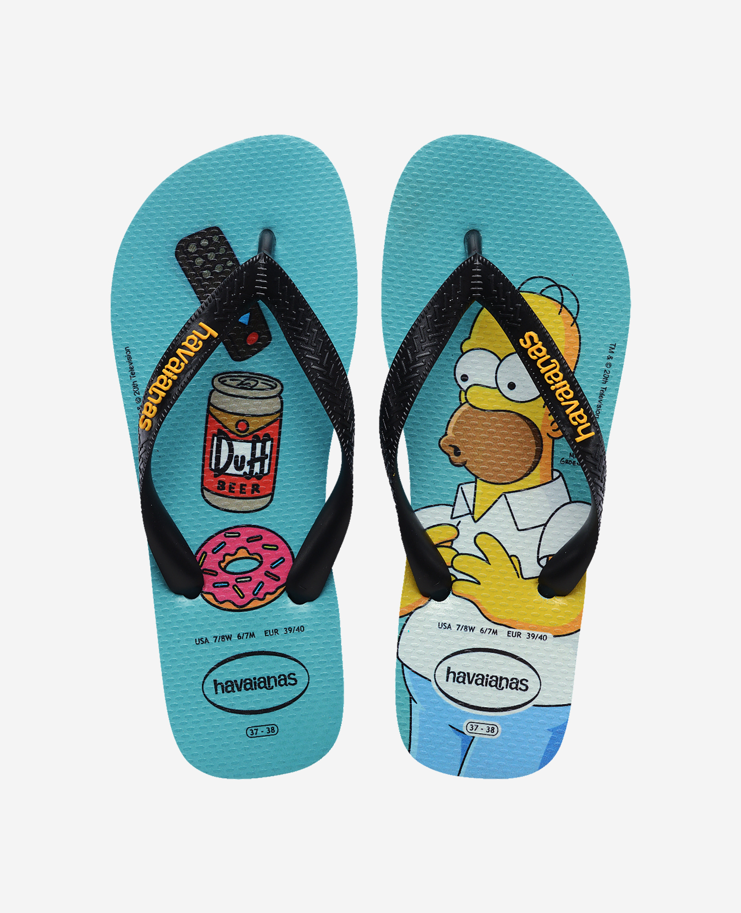 Havaianas Flip Flops>Simpsons  Simpsons  Rubber, Size 37/38