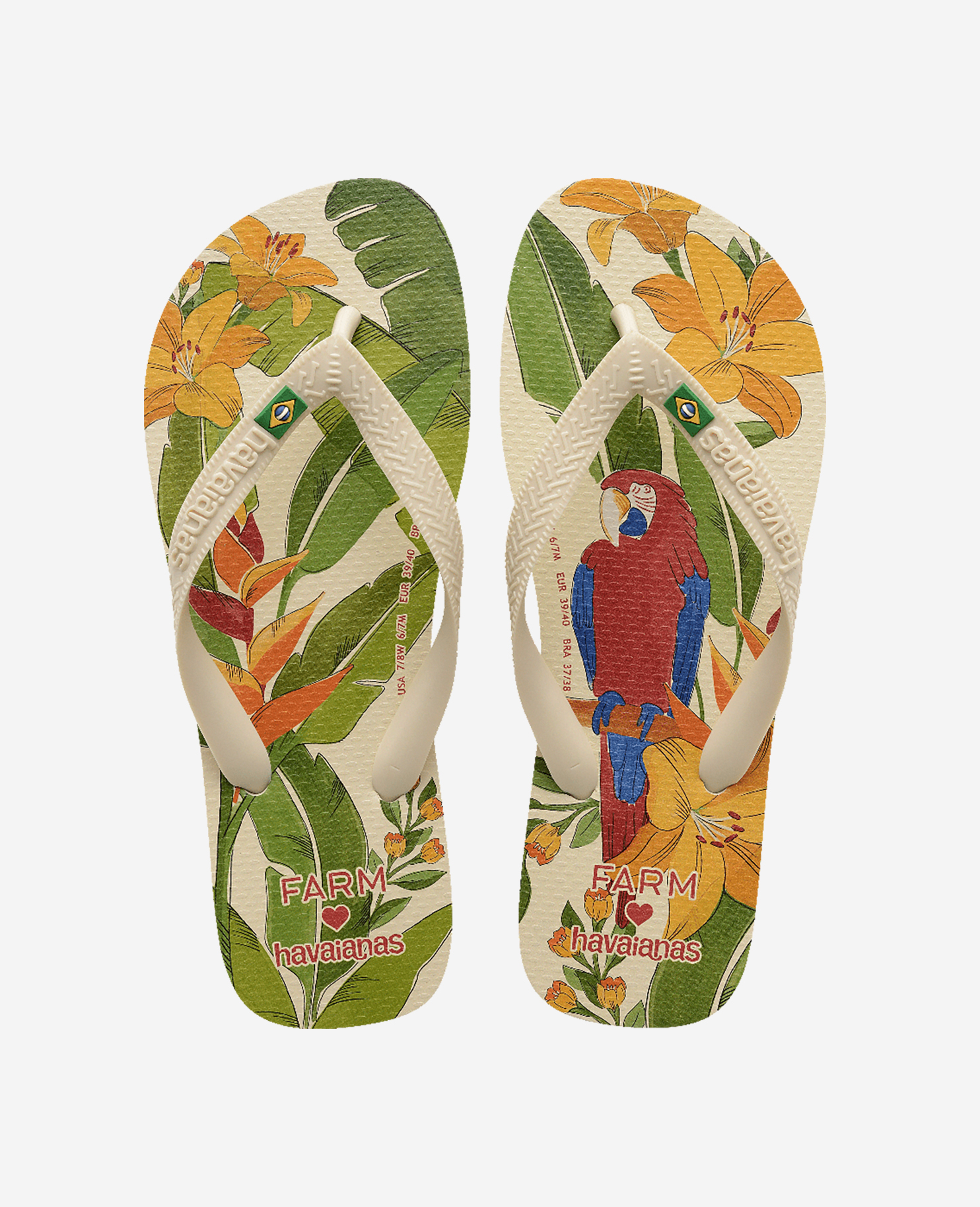 Havaianas Flip Flops Top Farm Arara, Size 39/40