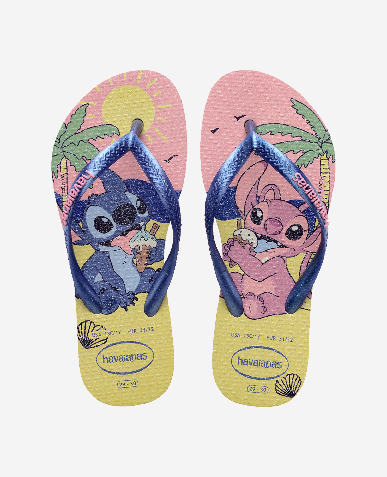 Havaianas Flip Flops>Kids Slim Disney   Slim Disney Metallic Rubber, Kids Size 33/34