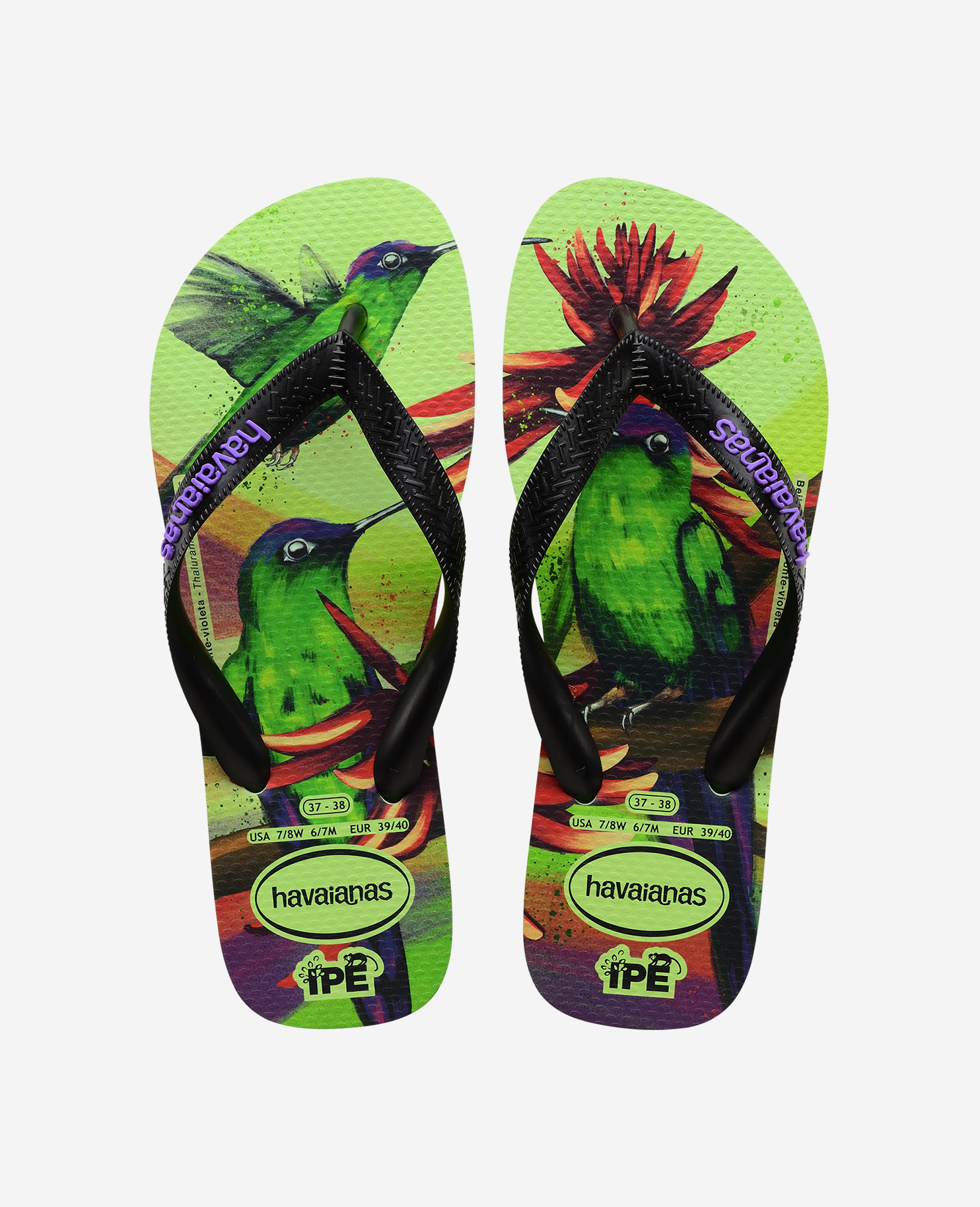 Havaianas Flip Flops Ipe Blue Rubber, Size 35/36