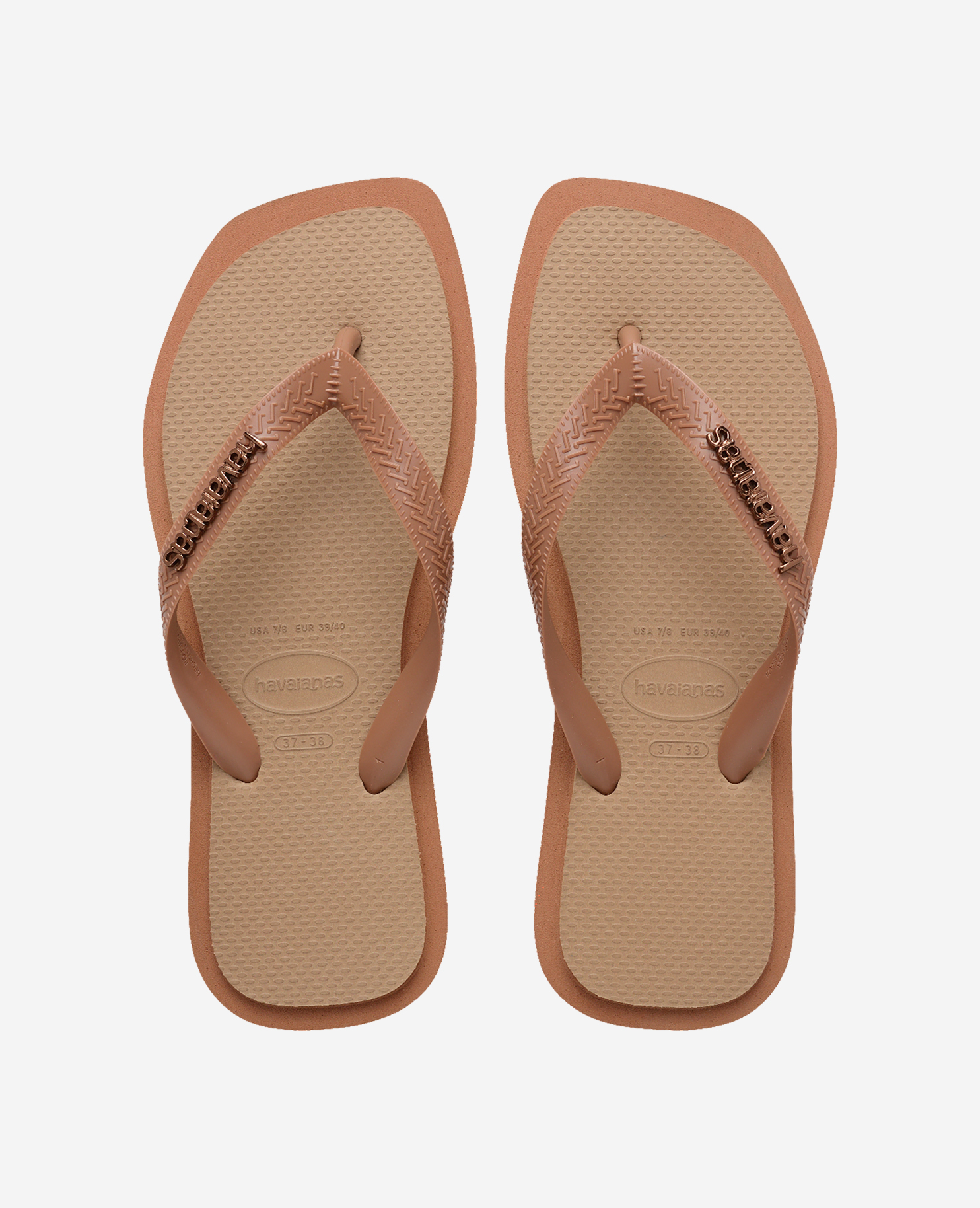 Havaianas Flip Flops Top Square Fusion Metallic, Women's Size 41/42