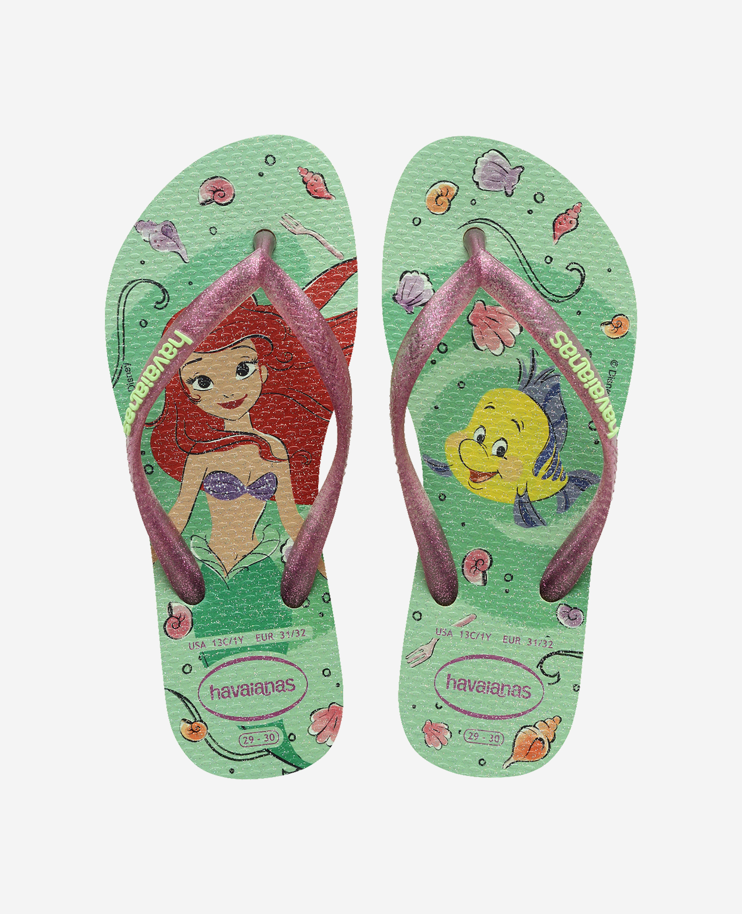 Havaianas Flip Flops Slim Princess Metallic Rubber, Kids Size 33/34